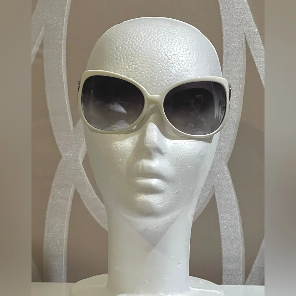 Dolce & Gabbana White Sunglasses with Diamante Logo